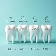 نمودار عمر مفید کامپوزیت دندان بین ۵ تا ۱۰ سال